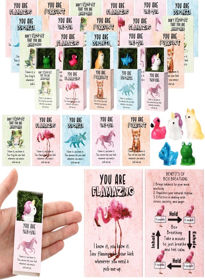 Poen 20 Sets Valentines Day Employee Appreciation Emotional Gifts Bulk Coworker Support Gifts Resin Animals Box Thank You for Teacher Coworkers Staff Office - Image 1